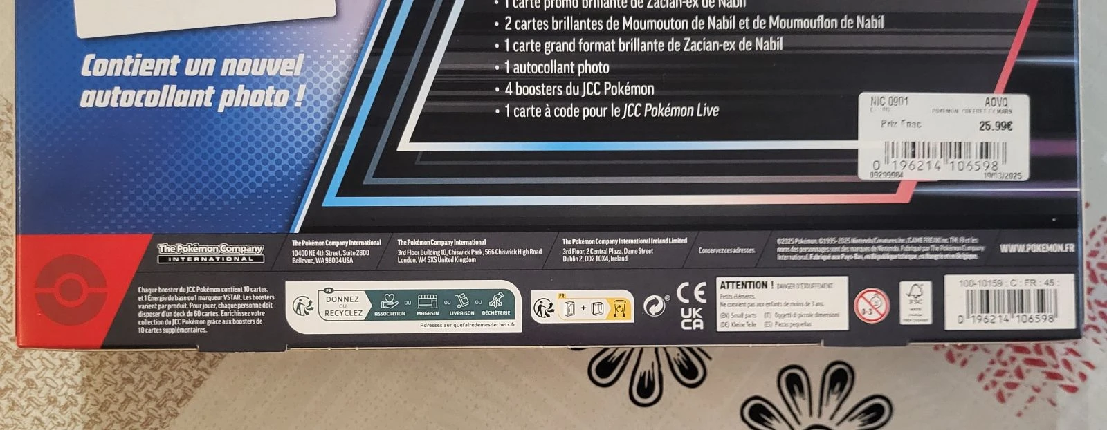 Cofret Zacian Ex de Nabil Pokémon – photo 3